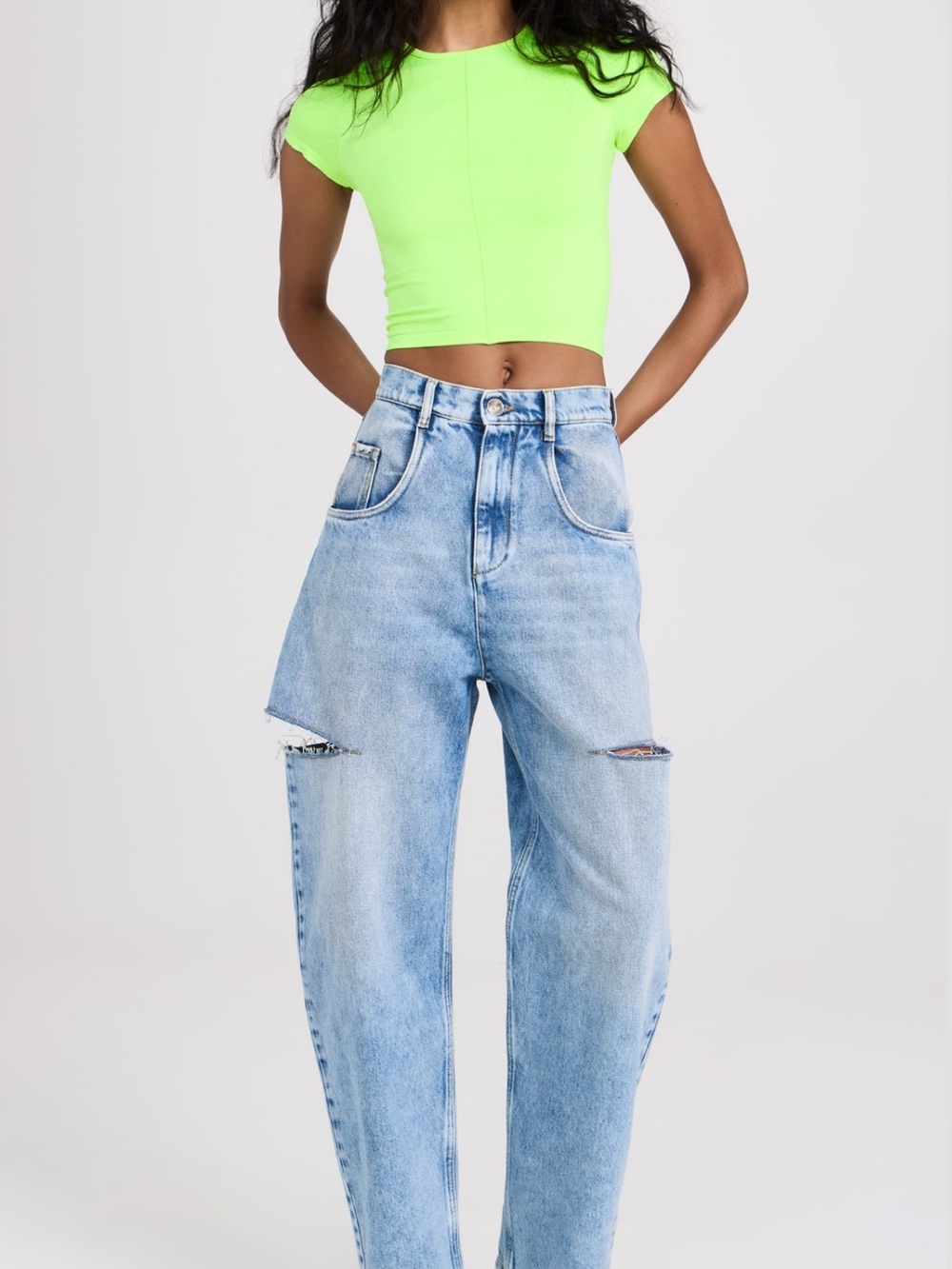 Light Blue Distressed High-Waist Women’s Jeans